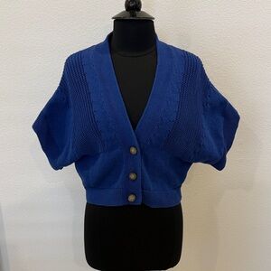 WRAP London Cropped Blue Sweater Cardigan